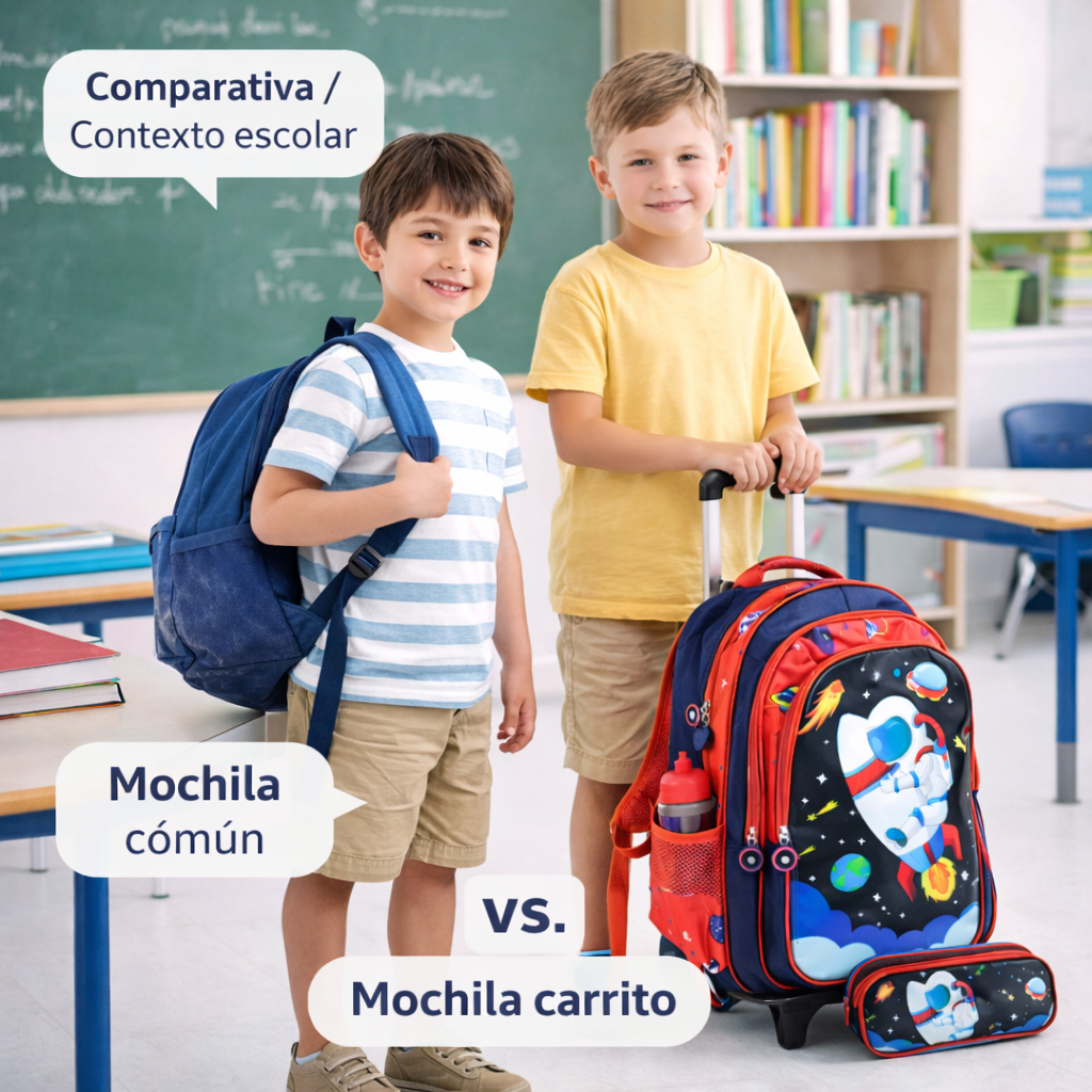 Mochila Carrito Con Ruedas Mas Lonchera Y Cartuchera