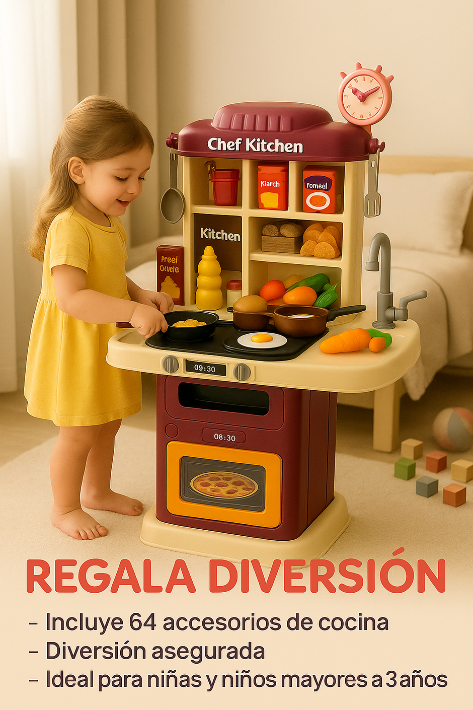 Juego De Cocina Set Completo Para Niñas Y Niños Infantil
