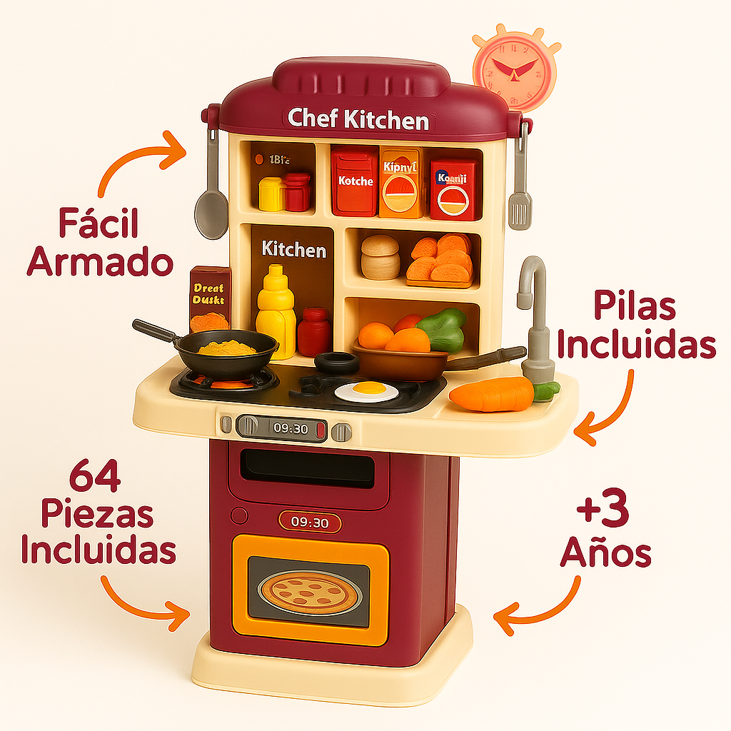 Juego De Cocina Set Completo Para Niñas Y Niños Infantil
