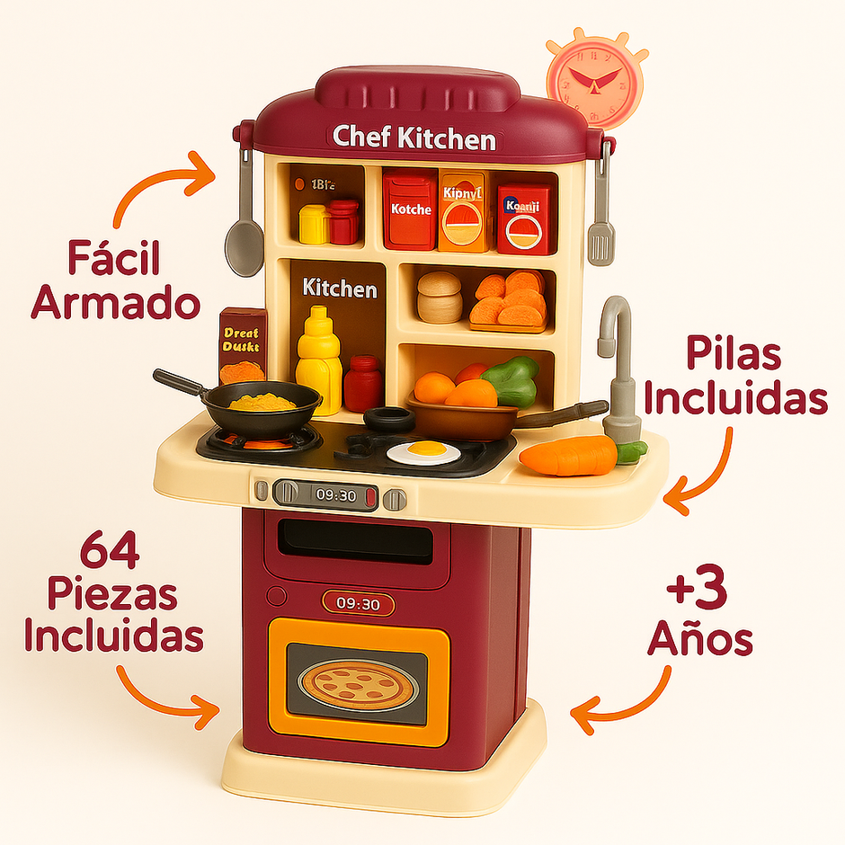 Juego De Cocina Set Completo Para Niñas Y Niños Infantil