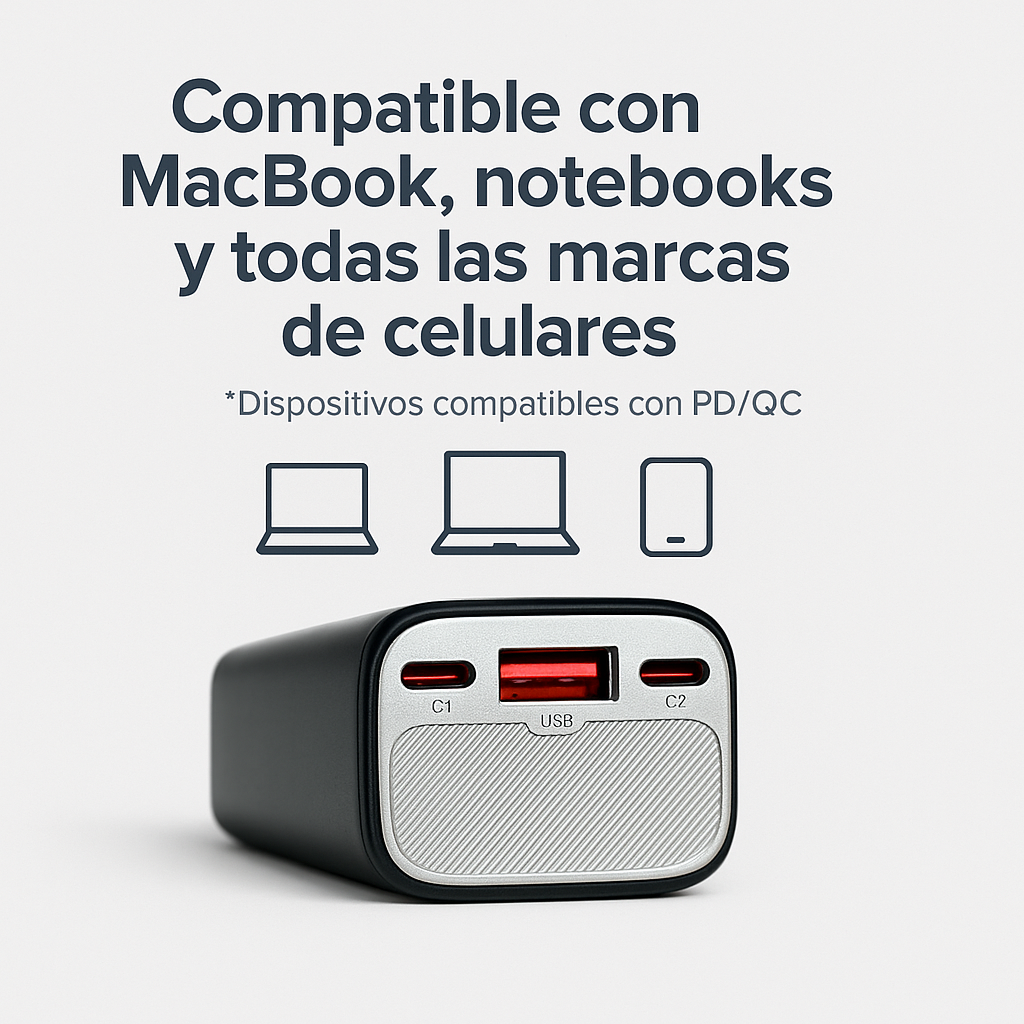 Power Bank 10,000mah Carga Super Rapida 65w Notebook Celular