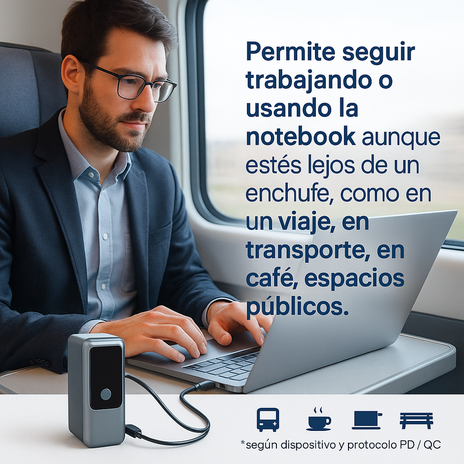 Power Bank 10,000mah Carga Super Rapida 65w Notebook Celular