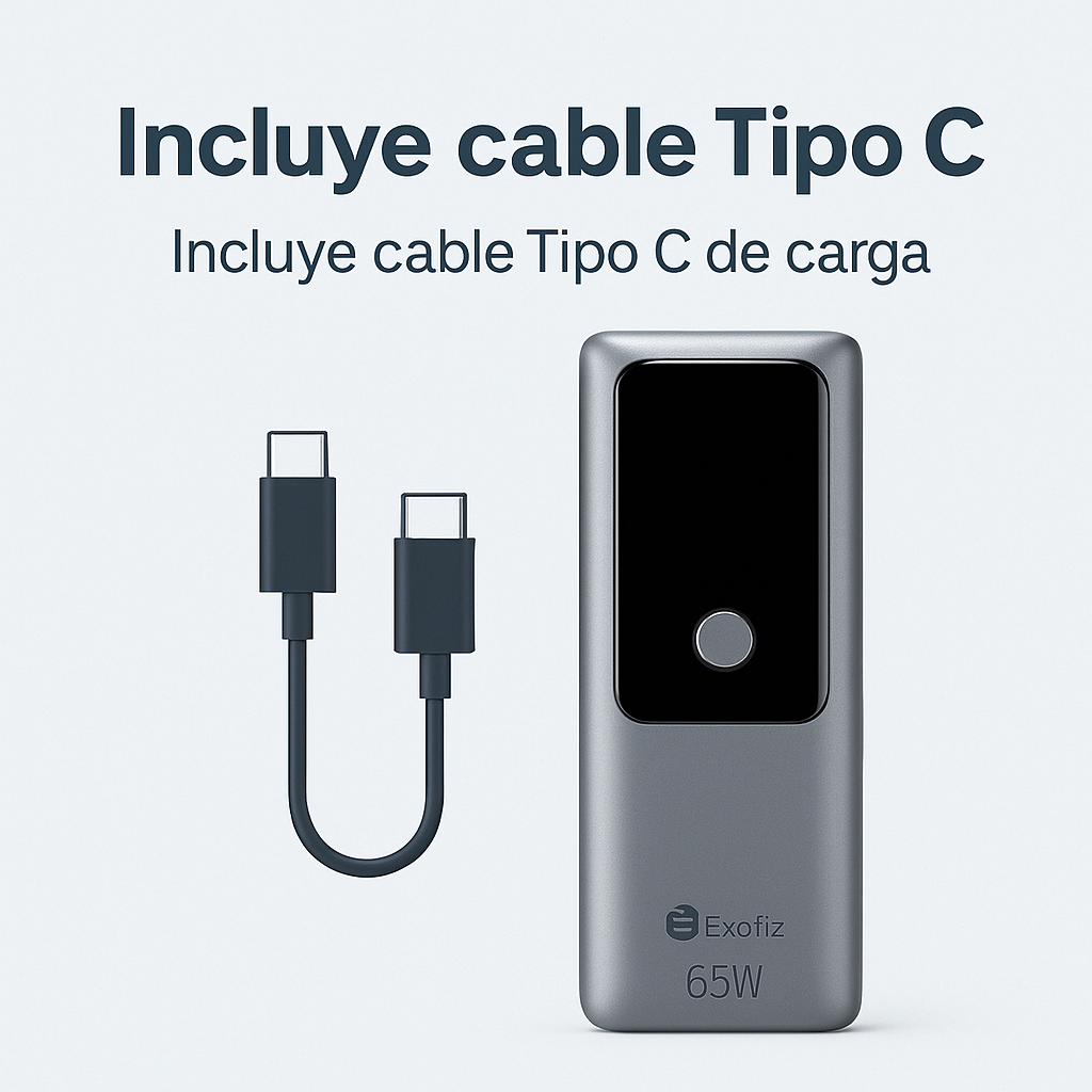 Power Bank 10,000mah Carga Super Rapida 65w Notebook Celular