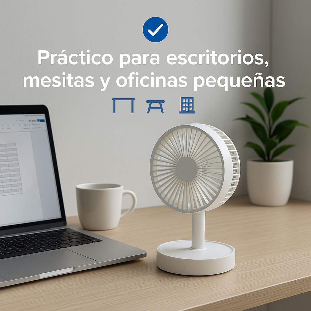 Ventilador De Pie Bateria Silencioso Plegable 4 Velocidades