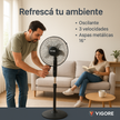 Ventilador De Pie 3 Velocidades 5 Aspas Metal 120cm Pack X2u