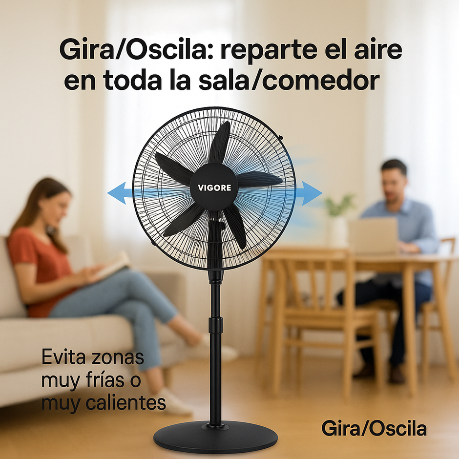 Ventilador De Pie 3 Velocidades 5 Aspas Metal 120cm Pack X2u