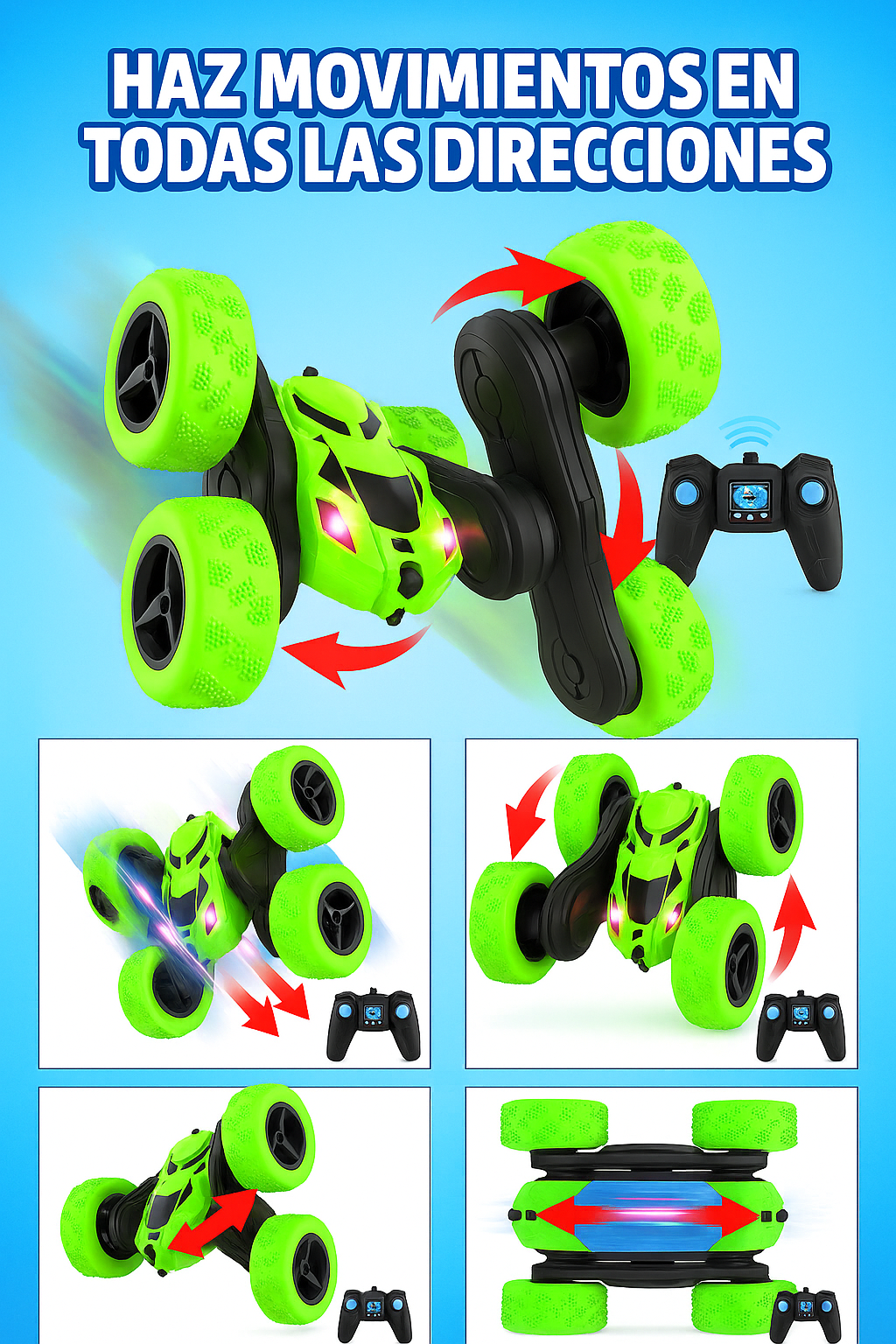 Auto A Control Remoto 360o Acrobático Stunt Juguete 4x4