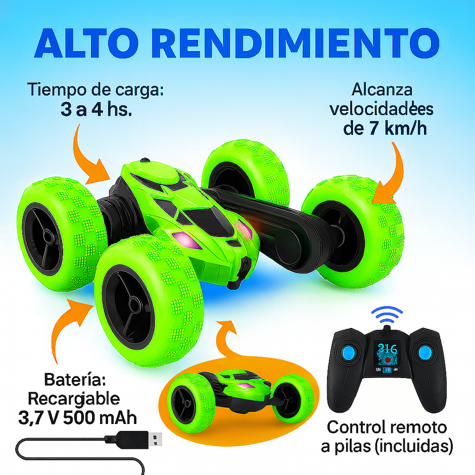 Auto A Control Remoto 360o Acrobático Stunt Juguete 4x4
