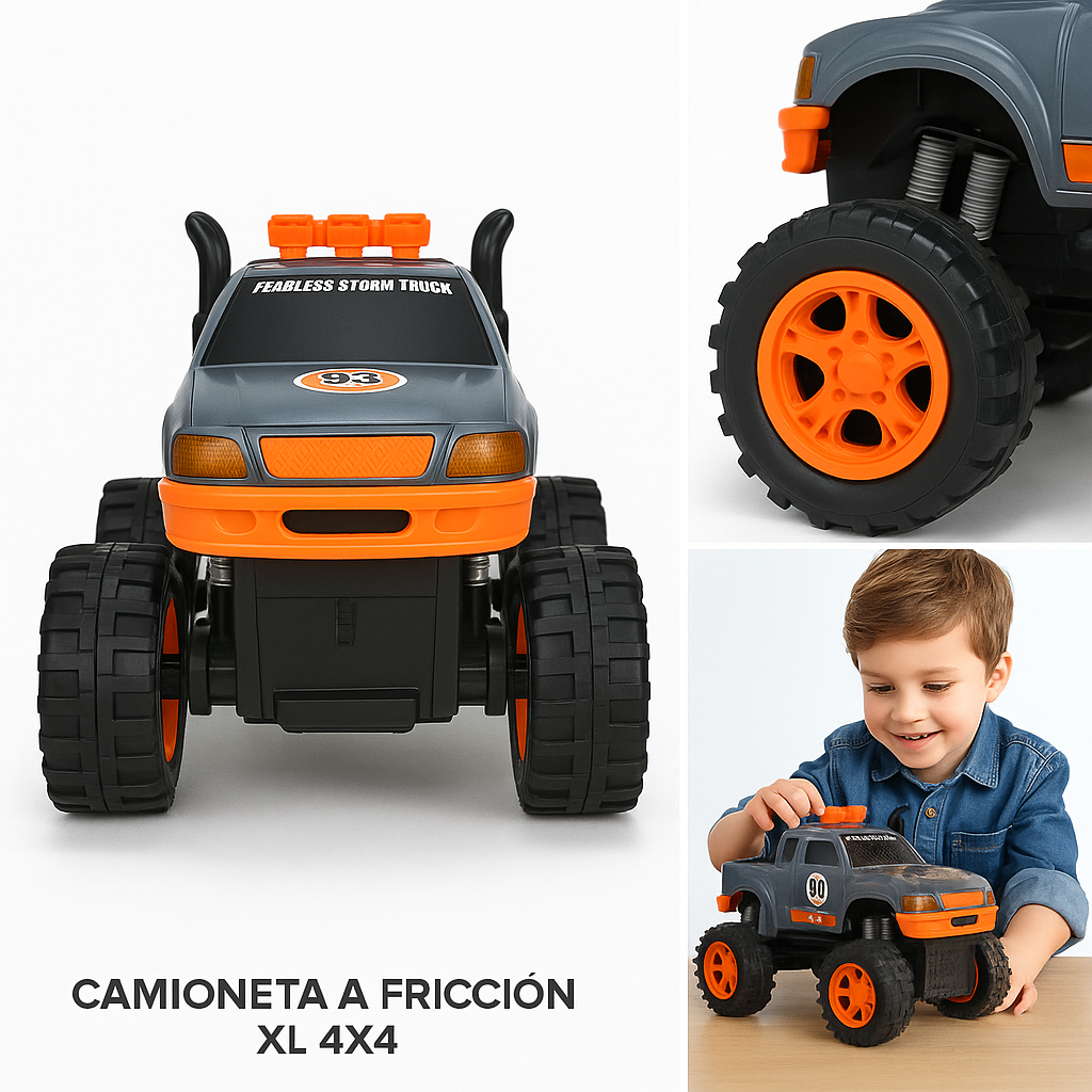 Camioneta Grande A Fricción 4x4 Todo Terreno Camion Monstruo