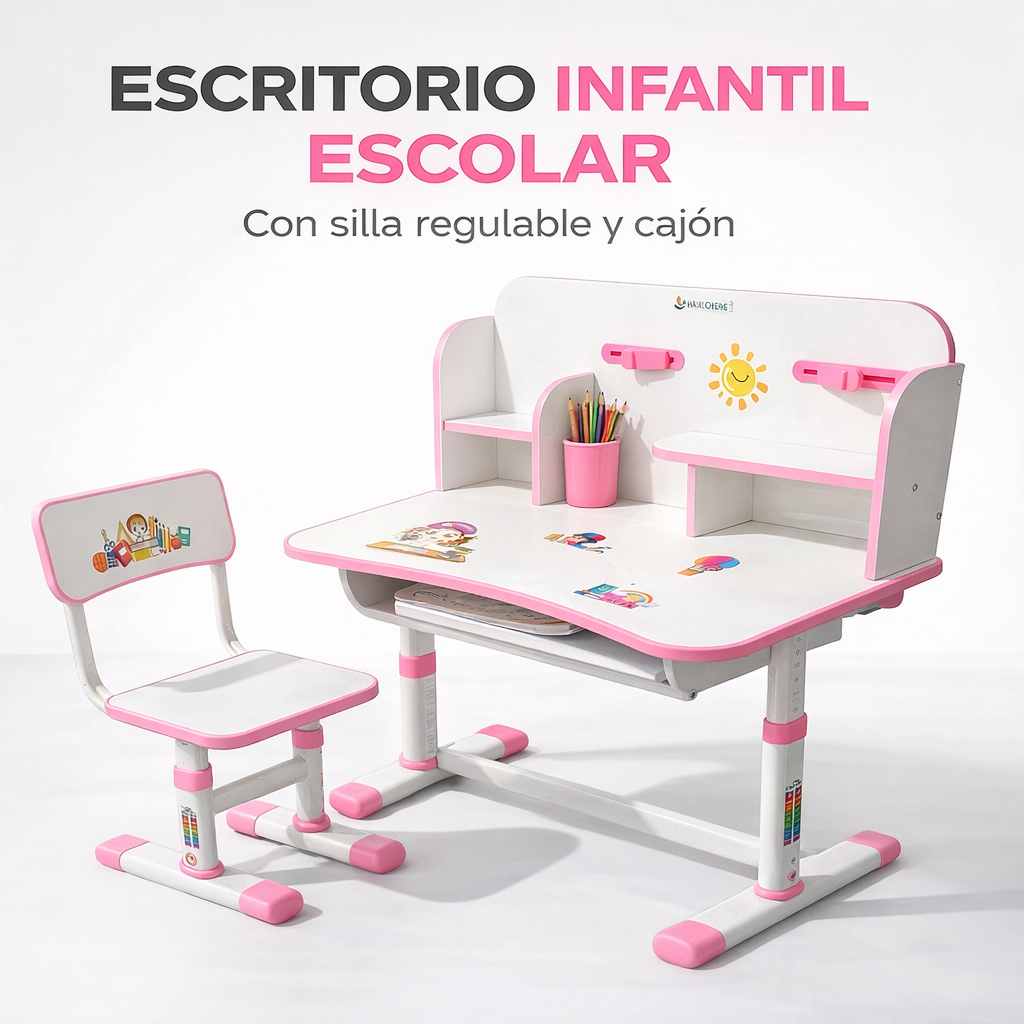 Escritorio Infantil Escolar Con Silla Para Niñas/niños