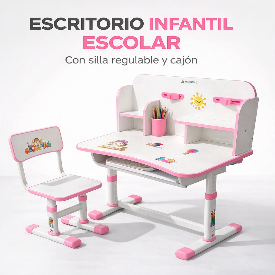 Escritorio Infantil Escolar Con Silla Para Niñas/niños