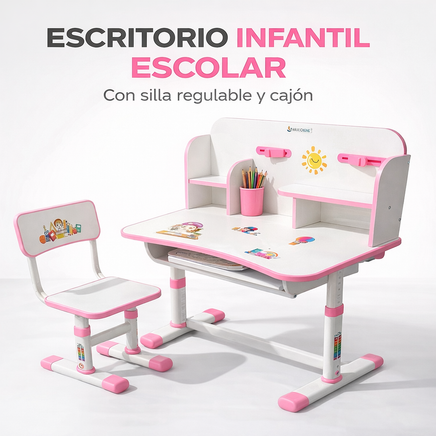 Escritorio Infantil Escolar Con Silla Para Niñas/niños
