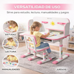 Escritorio Infantil Escolar Con Silla Para Niñas/niños