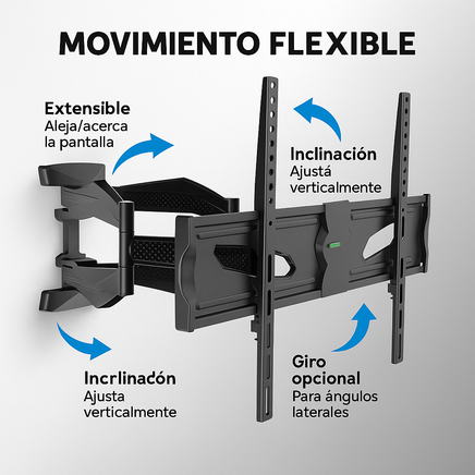Soporte Tv Pared Articulado 43 50 55 63 65 70 35kg Con Nivel