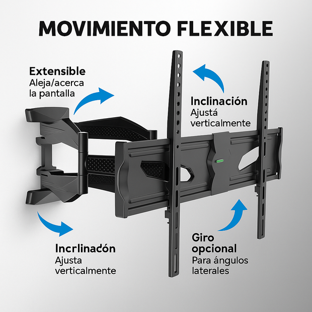 Soporte Tv Pared Articulado 43 50 55 63 65 70 35kg Con Nivel