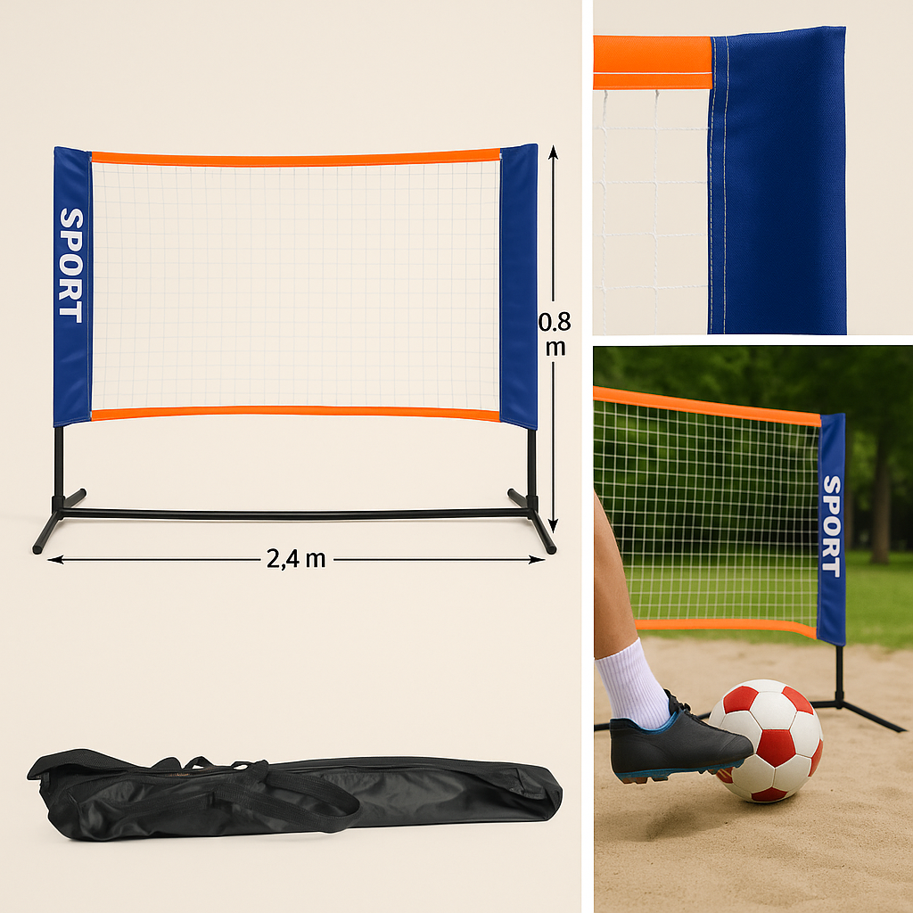 Red De Futbol Tenis Para Playa + Pelota O Raqueta 2.4x0.8 M