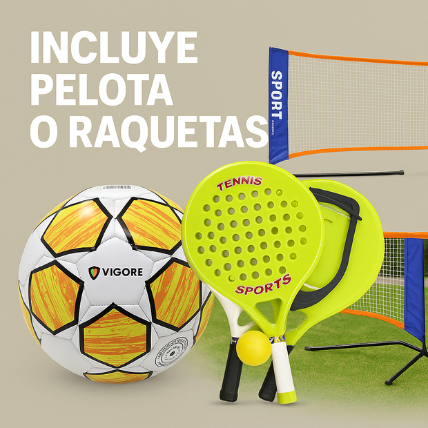 Red De Futbol Tenis Para Playa + Pelota O Raqueta 2.4x0.8 M