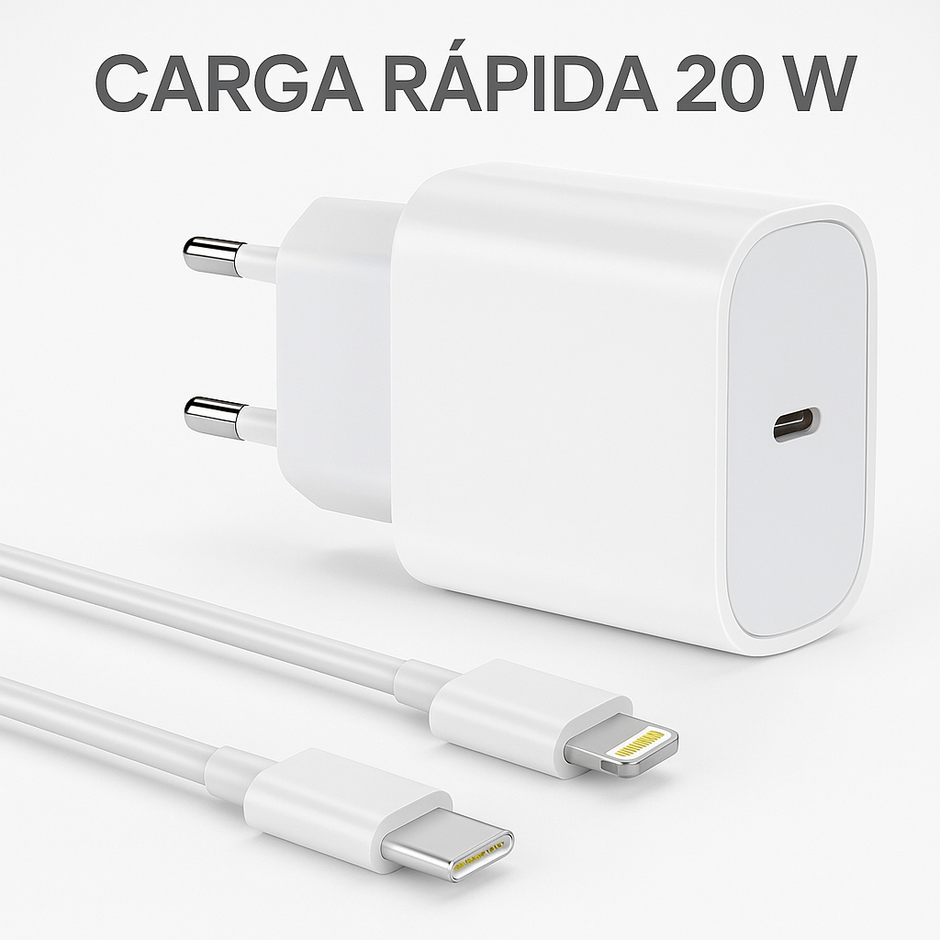 Cargador Completo Carga Rapida 20w Para iPhone 12 13 14 15 16 17