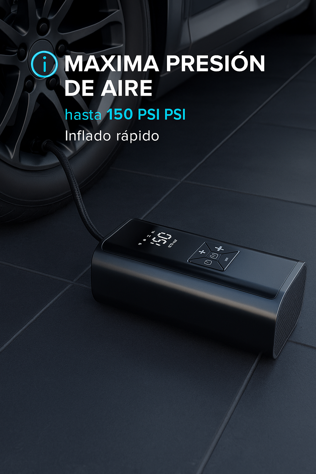 Inflador Auto Moto Compresor Aire Portátil Recargable 150psi