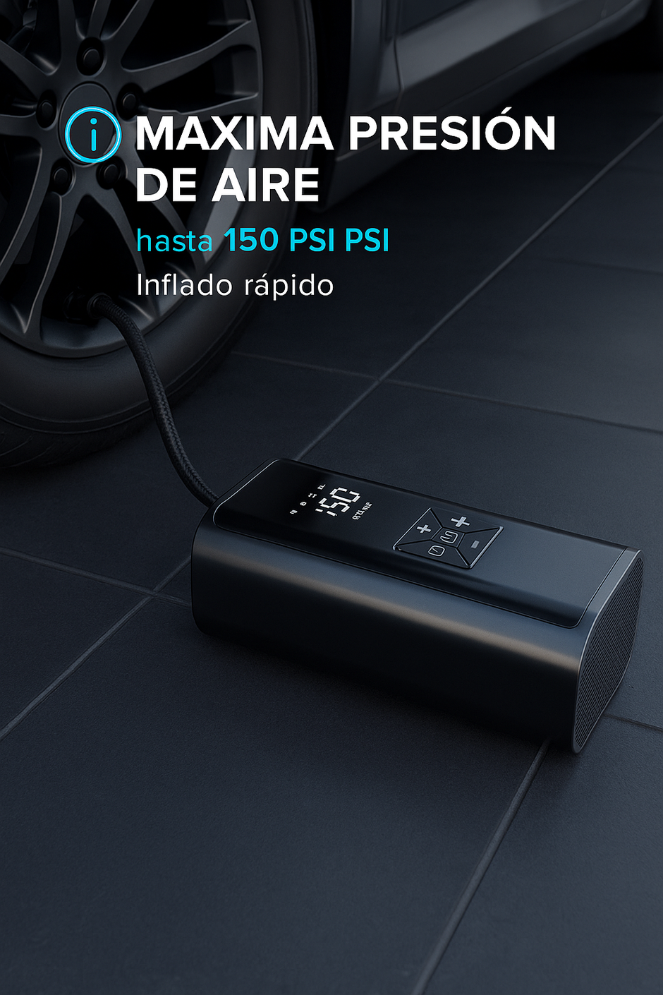 Inflador Auto Moto Compresor Aire Portátil Recargable 150psi