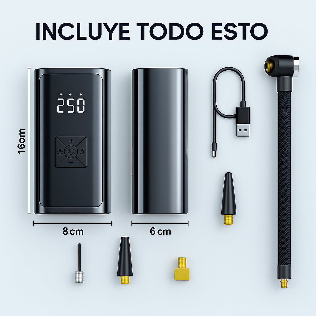 Inflador Auto Moto Compresor Aire Portátil Recargable 150psi