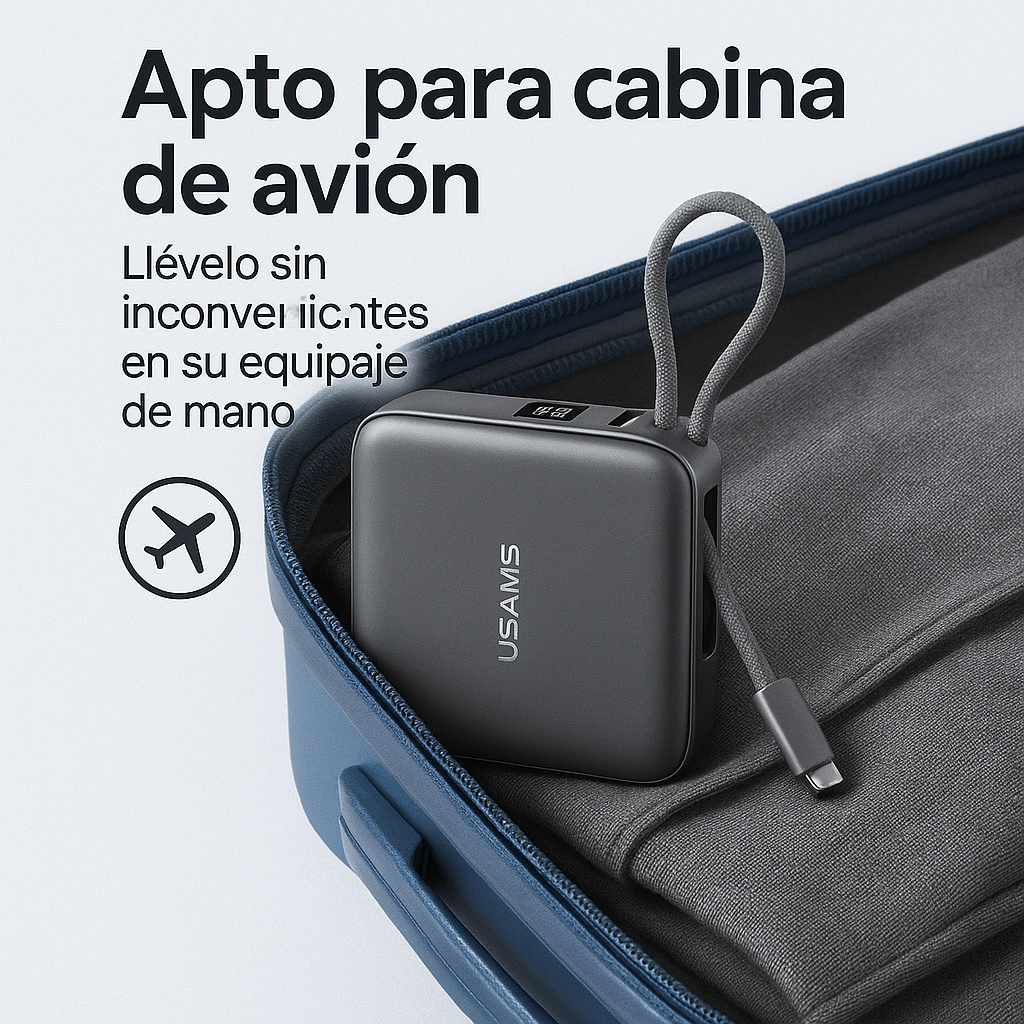 Power Bank Mini 10.000 Mah Carga Rapida 20w Cables Incluidos