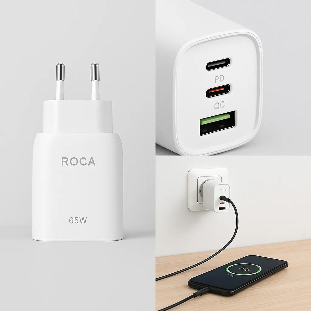 Ficha Cargador Carga Rapida 65w Para Samsung Xiaomi Honor