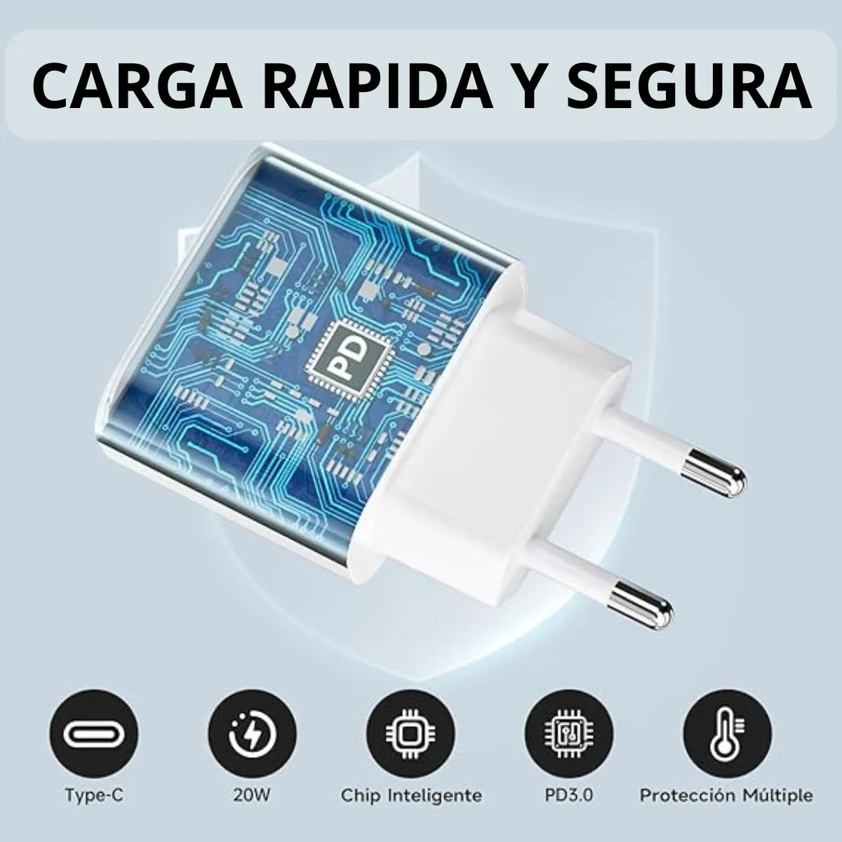 Cargador Completo Carga Rapida 20w Para iPhone 12 13 14 15 16 17