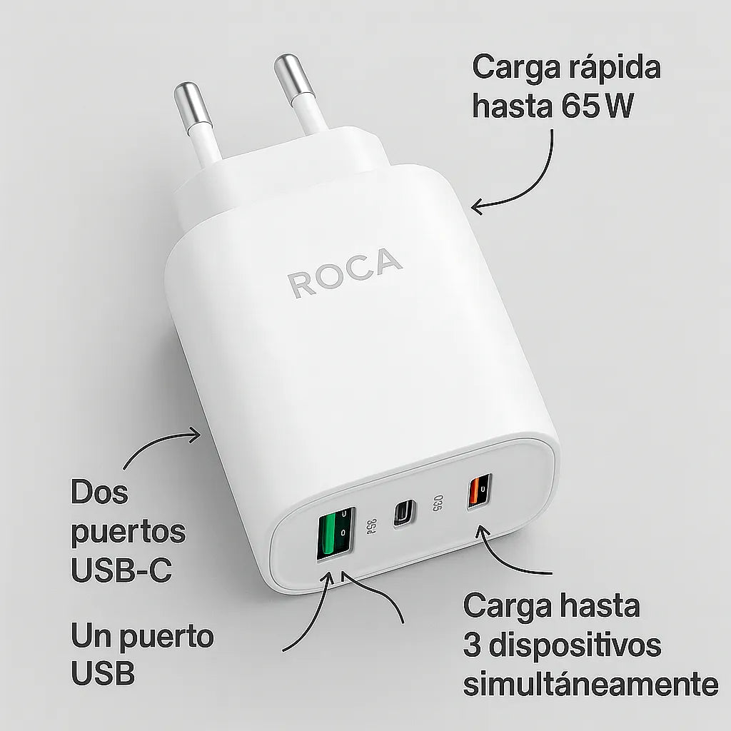 Ficha Cargador Carga Rapida 65w Para Samsung Xiaomi Honor