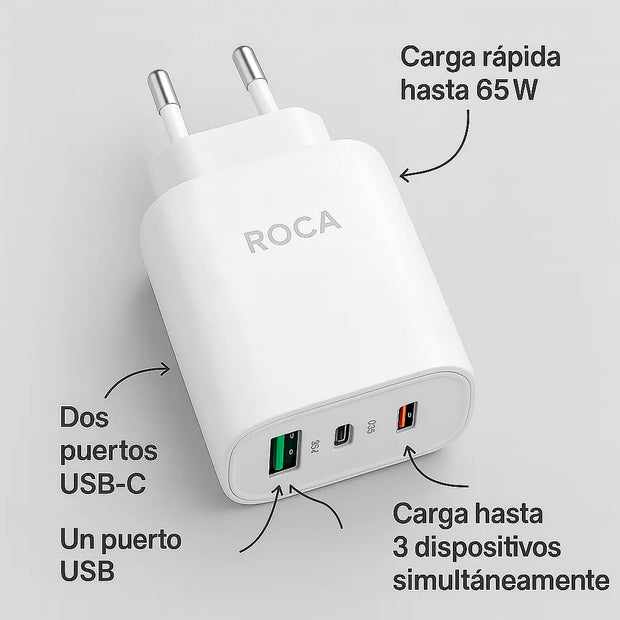 Ficha Cargador Carga Rapida 65w Para Samsung Xiaomi Honor