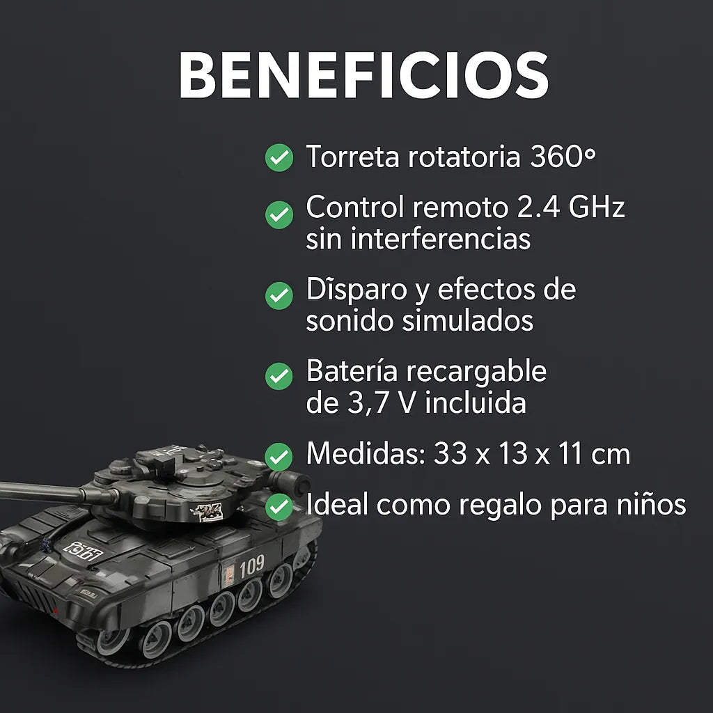 Tanque De Guerra A Control Remoto Con Luz Y Sonido