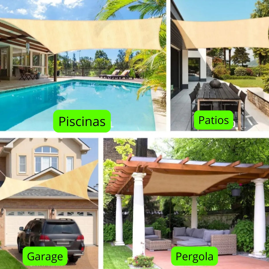 Toldo Lona Malla Sombra Filtro Uv Cuadrada Impermeable 4m