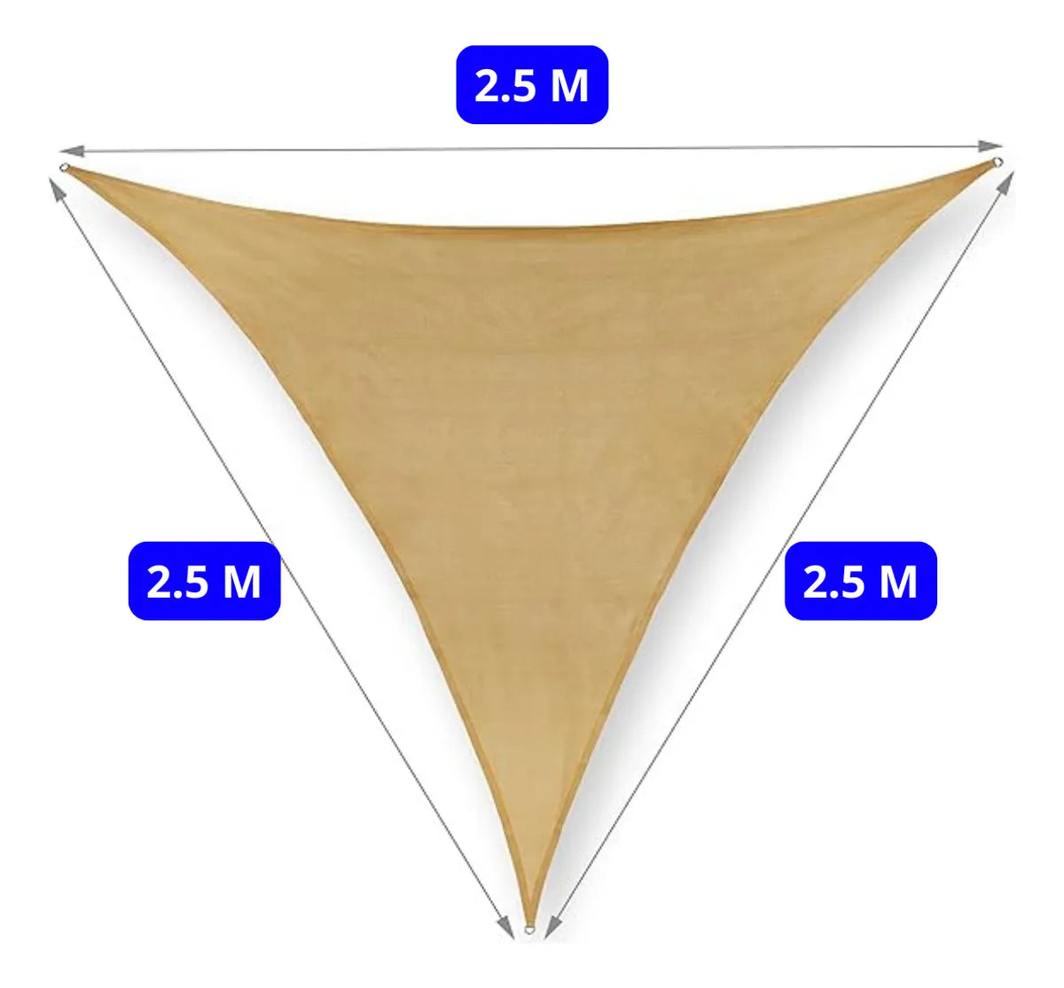 Toldo Lona Malla Sombra Filtrouv Triangular Impermeable 2.5m