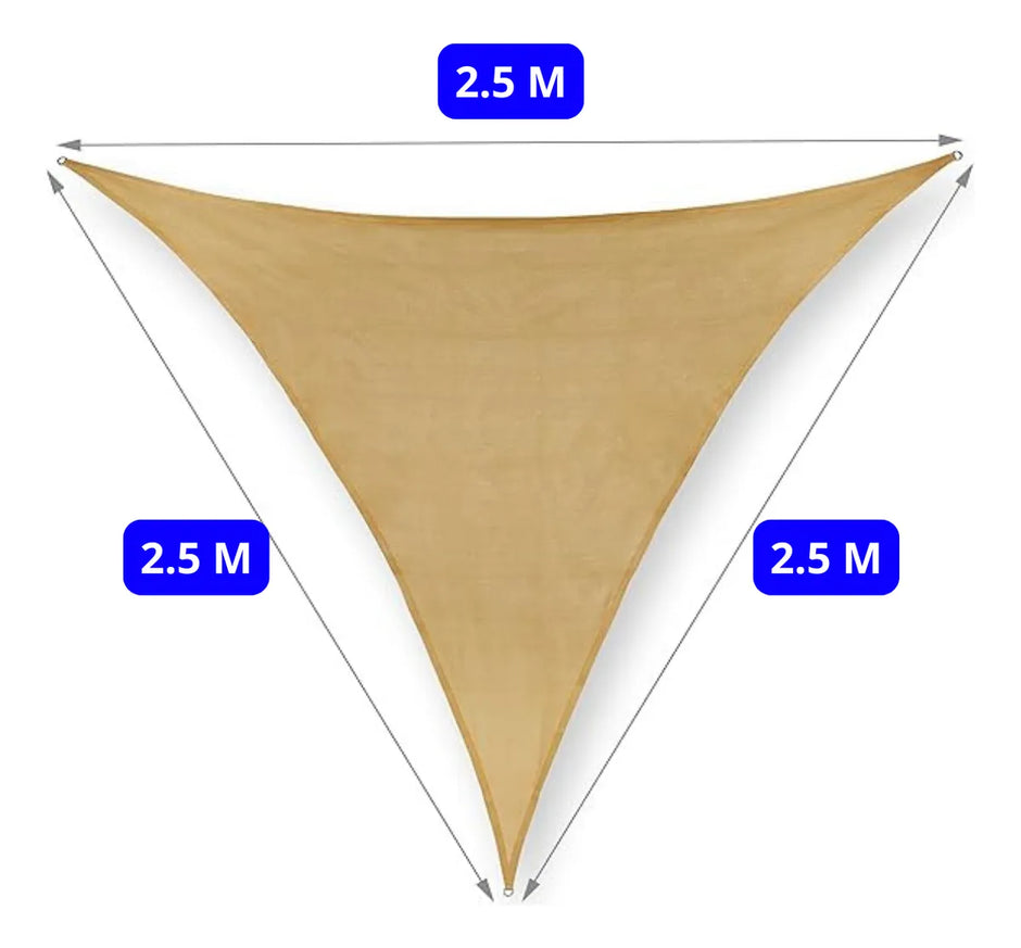 Toldo Lona Malla Sombra Filtrouv Triangular Impermeable 2.5m