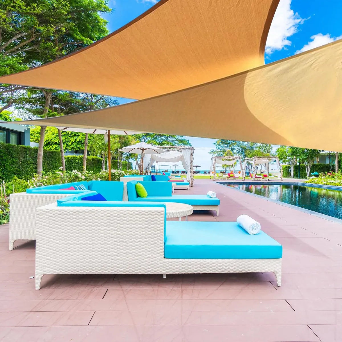 Toldo Lona Malla Sombra Filtrouv Triangular Impermeable 2.5m