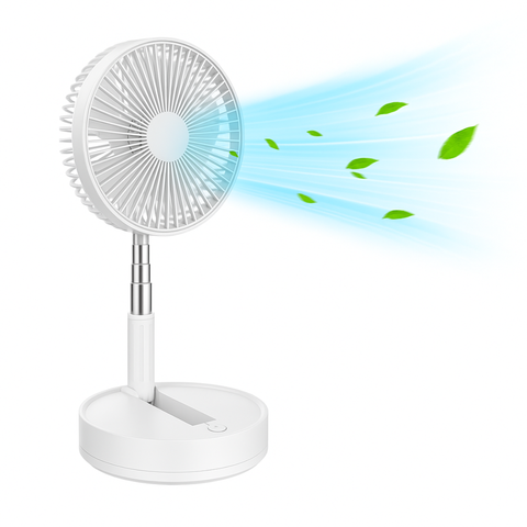 Ventilador De Pie Bateria Silencioso Plegable 4 Velocidades