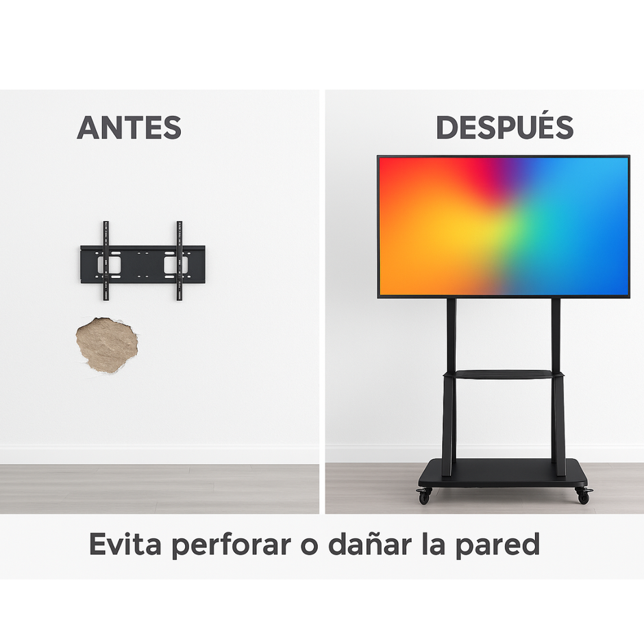 Soporte De Piso Para Tv Monitor 32 A 70 Pulgadas Con Ruedas