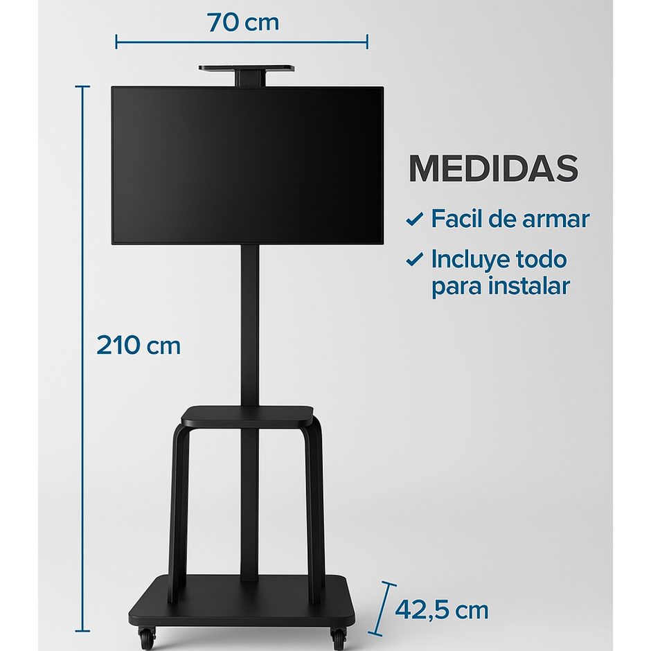 Soporte De Piso Para Tv Monitor 32 A 70 Pulgadas Con Ruedas