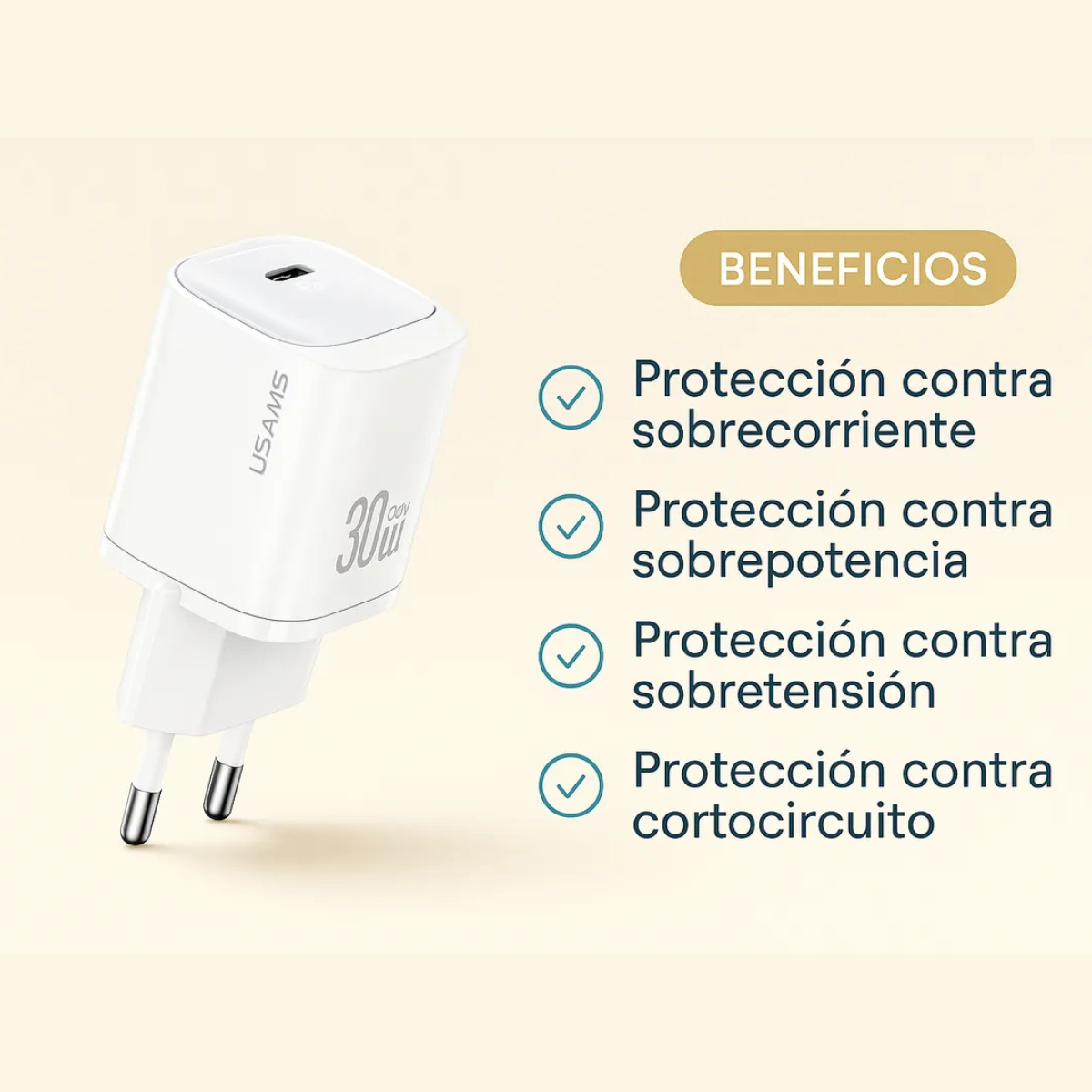 Cargador Carga Rapida 30w Para iPhone 15 16 17 Pro/max/plus