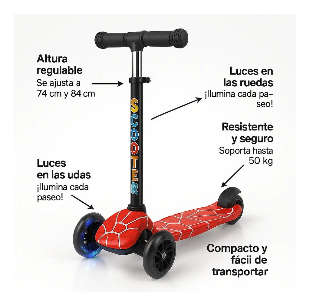 Tripatin Scooter Con Luces Juguetes Para Niños Y Niñas